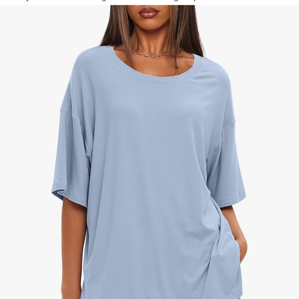 Amazon Blue Oversized Boxy T-Shirt
